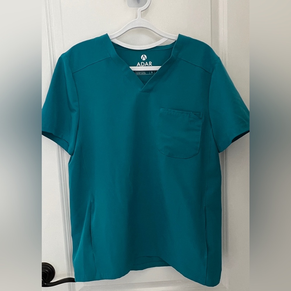 ADAR Mens Scrub Top and Pants (teal blue) size S